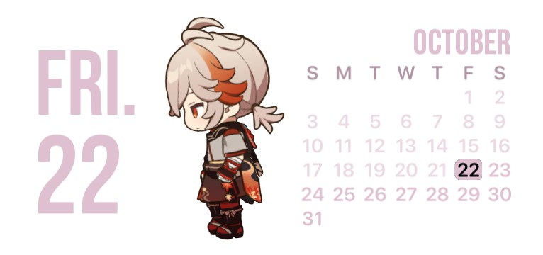 Kazuha Calendar