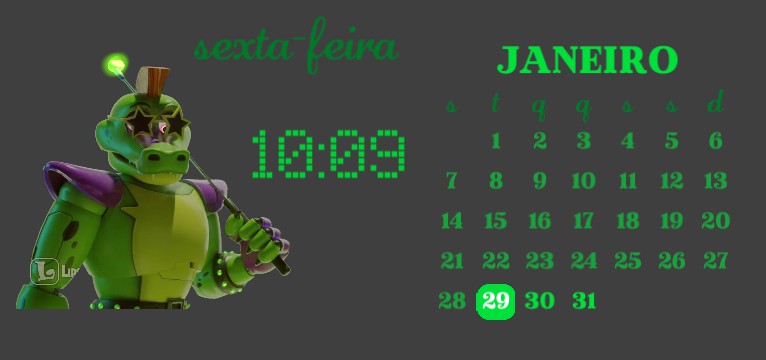 fnaf montgomery gator calendrio