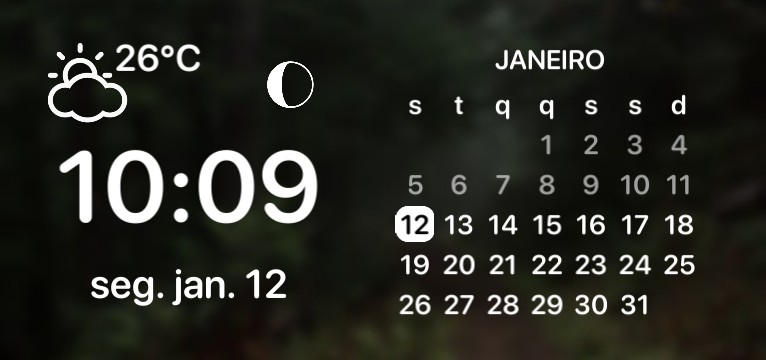 Blurry forest calendar widget