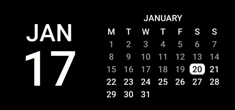 Date calendar black