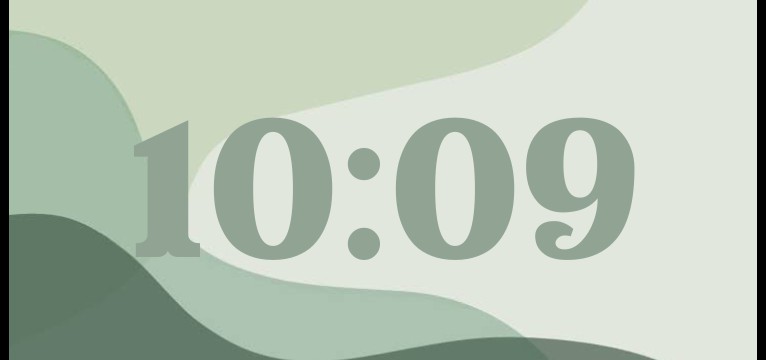 cute aesthetic green clock 12h