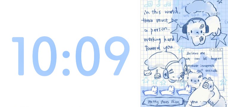 light blue clock