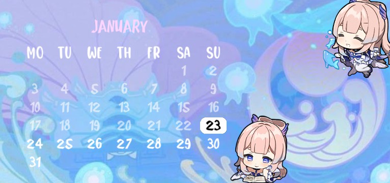 Kokomi calendar 