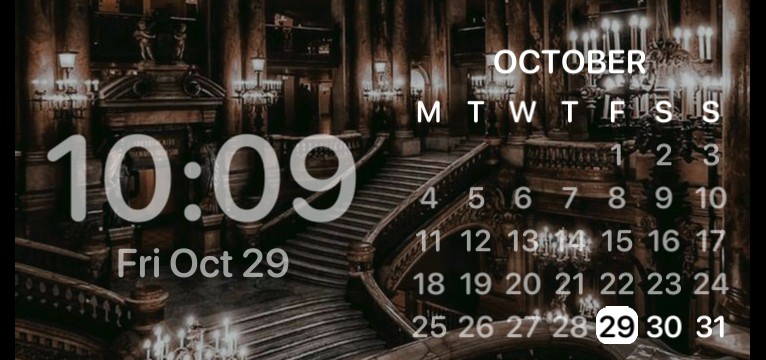 Dark academia clock/calender