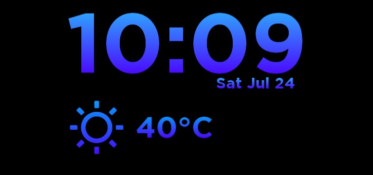 transparent time widget with weather 