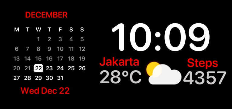 Minimalist Time, Calendar Widget