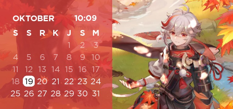 Kaedehara Kazuha Calendar