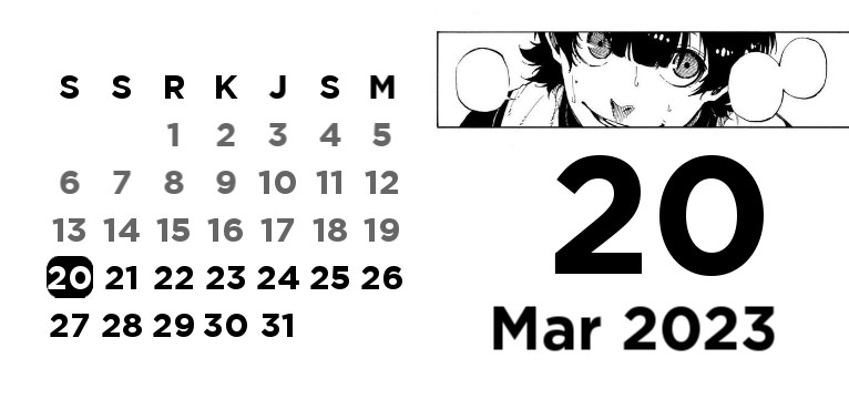 black and white calendar