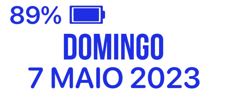 Data,hora e bateria azul