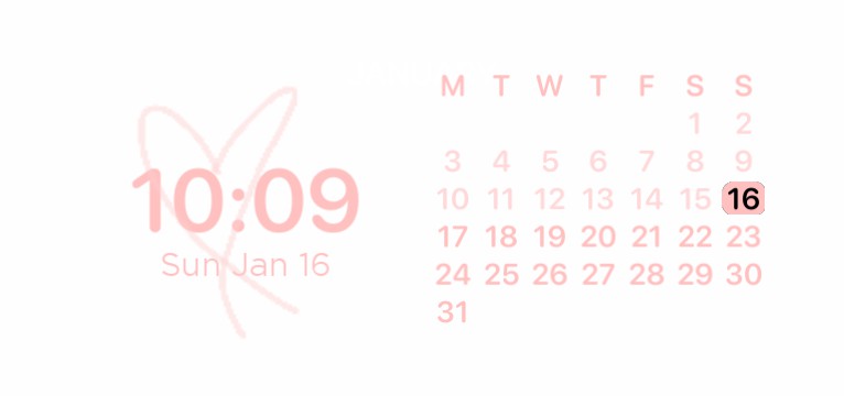 pink widget calendar.