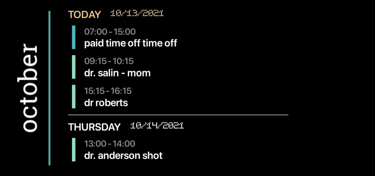Simple Agenda Widget