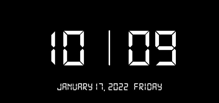 Black and White Digital Clock #2