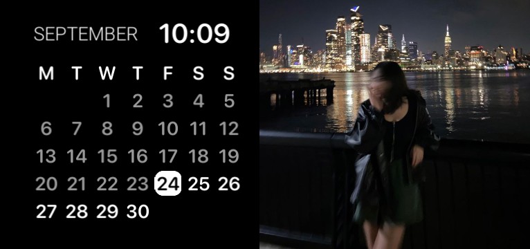 night themed calendar and time