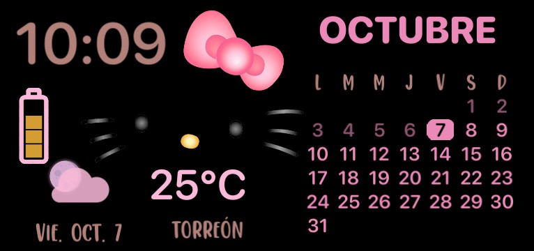 reloj y calendario de hello kitty 