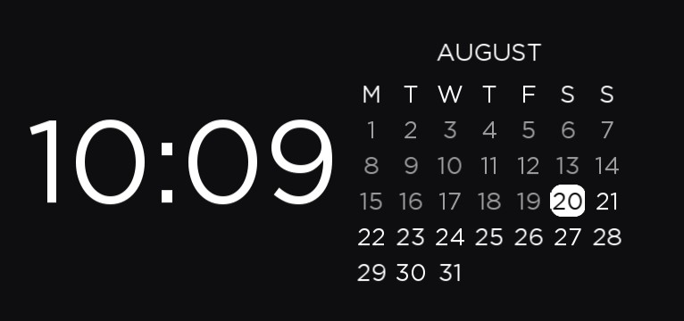 Plane dark widget, calendar, 24h v2