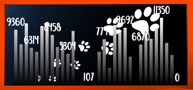 Schritte Dark blue Love DOG  orange 
