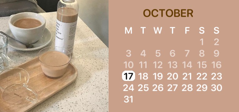 Mocha brown calendar 