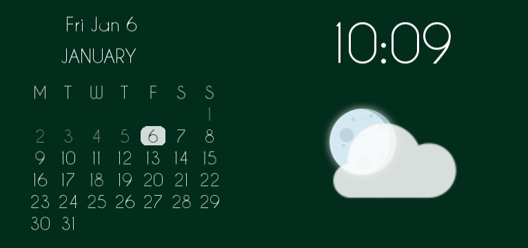 Green, date, time, weather 