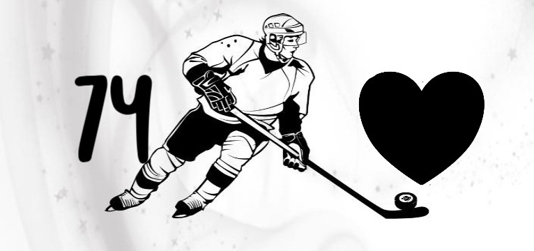 Herzschlag  Eishockey BlackWhite 