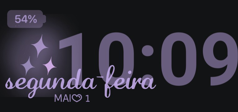 Purple Clock widget aesthetic with shine