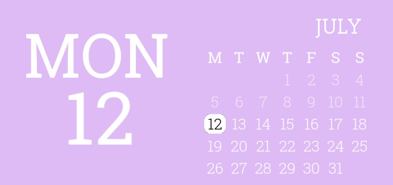 purple calendar and date widget