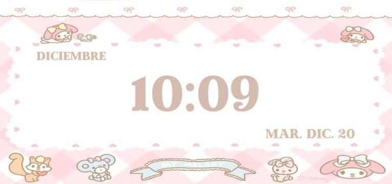 reloj/dia/mes cute
