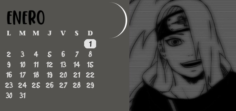 deidara- manga calendar 