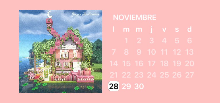 pink house minecraft calendar
