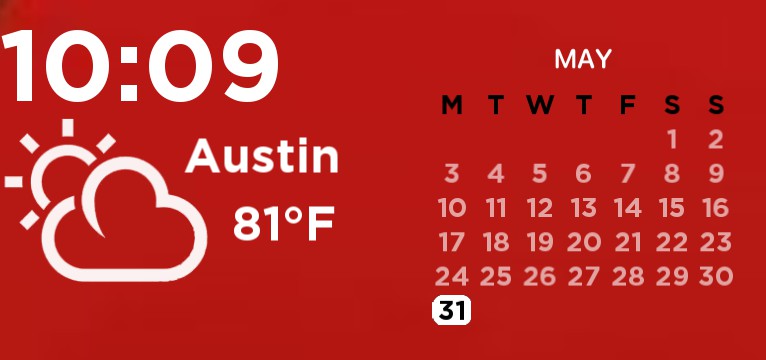 RED time/calendar/weather widget 