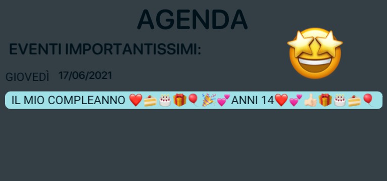 birthday agenda 