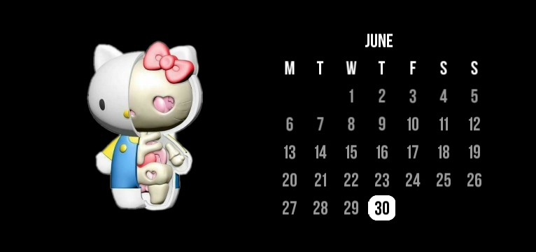 helloy kitty calendar