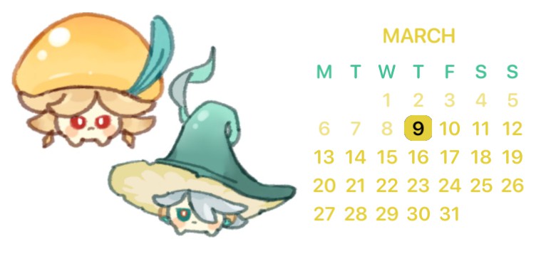 shroom kaveh alhaitham calendar