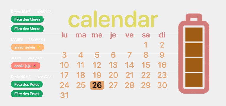 colorful calendar