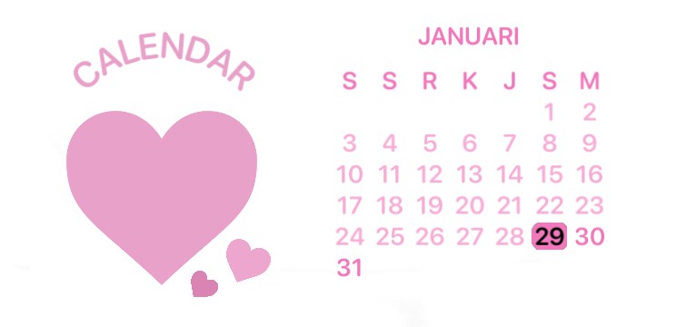 calendar pink widget