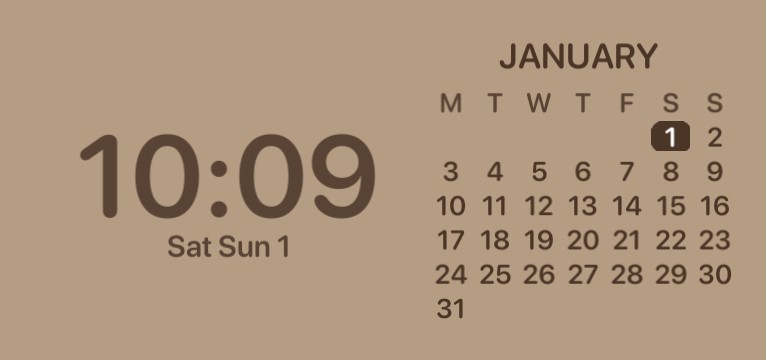 Brown aesthetic time widget Copy