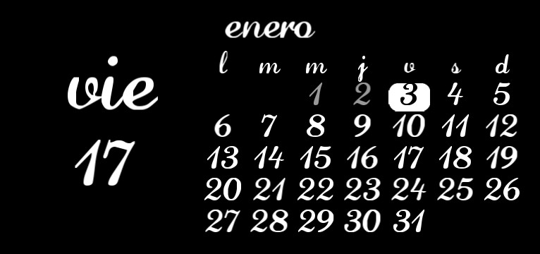 black calendar