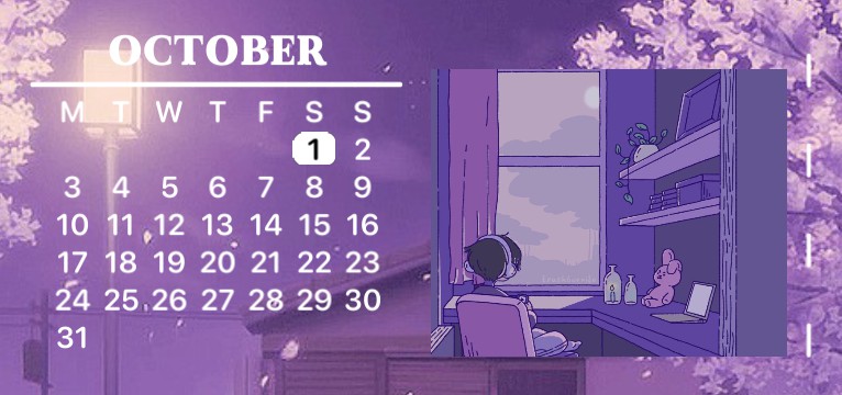 Purple Anime Calendar