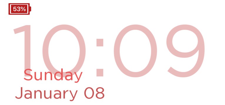 Red - Date and Time widget Copy