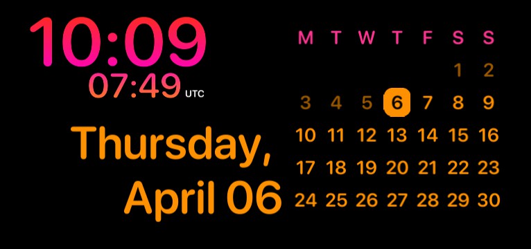 Dual Time Calendar