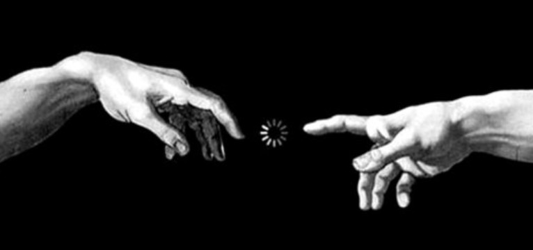 hands retro y2k loading black and white 