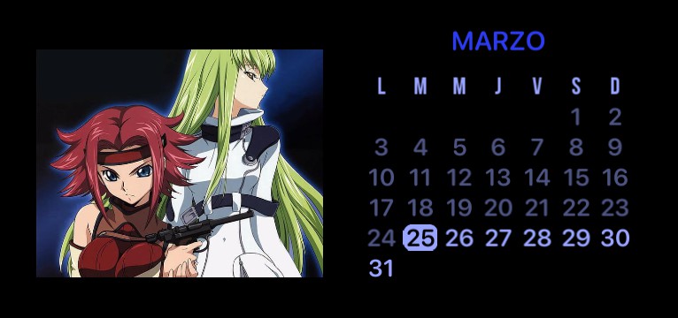 Code Geass calendary