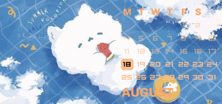 calendar blue orange theme