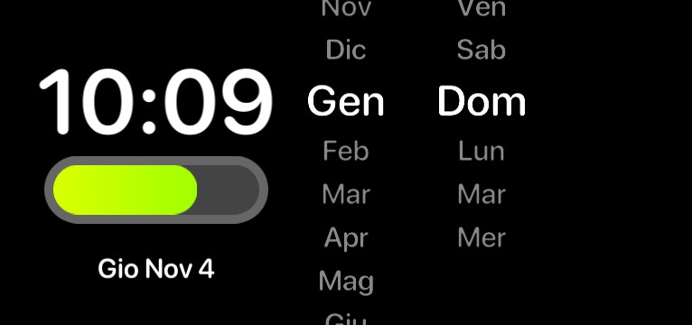 Black date, time and battery