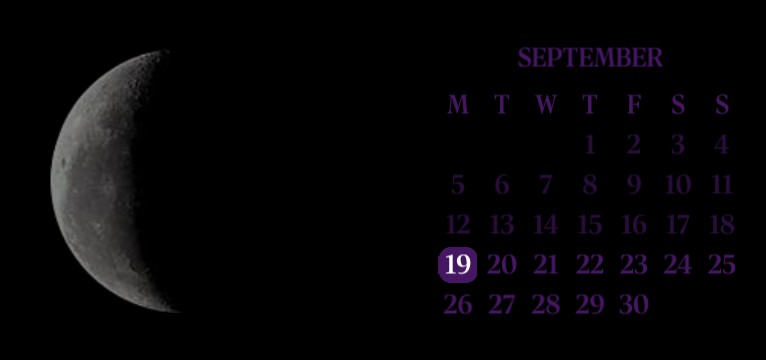 moon/calender - purple/black
