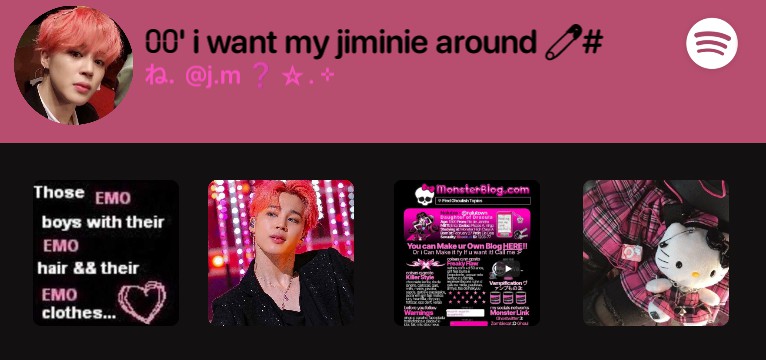 jimin spotify pink