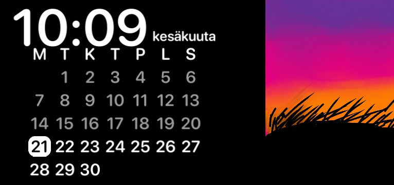 Calendar, clock