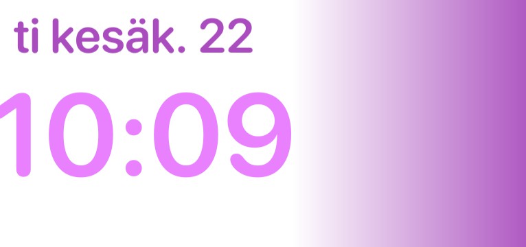 Purple clock and date widget