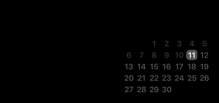 Black Calendar w/Time