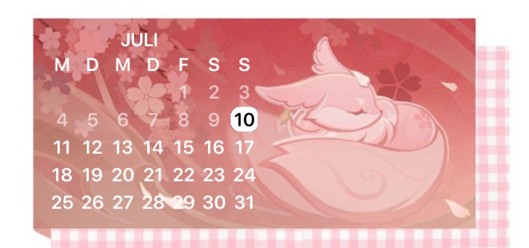 yae miko calendar
