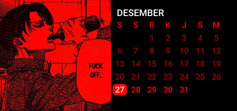 redcore calendar